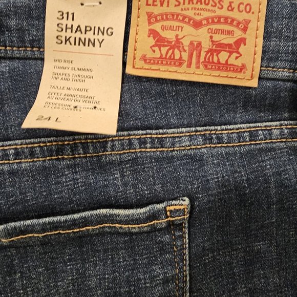 2 311 Shaping Skinny Women's Jeans 1 Black & 1 Blue‎ 24W - Picture 4 of 7